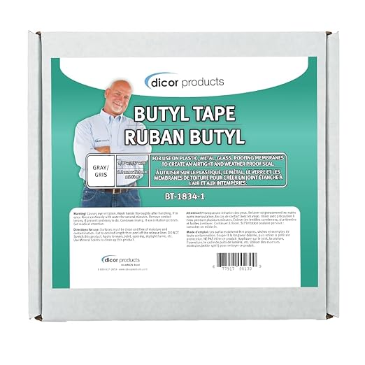Dicor BT-1834-1 Butyl Seal Tape - 1/8" x 3/4" x 30' Repair Tape for RV, Trailer, Motorhome, Window, and Vent Sealing