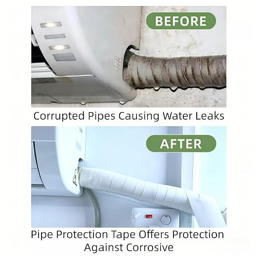 Pipe Wrap Tape 100' Length x 2" Width -10 Mil Thick,PVC Corrosion Protection,Width White Insulation Tape for Drain Pipe, Metal & Electrical Piping, Underground Pipe (2 Pack)
