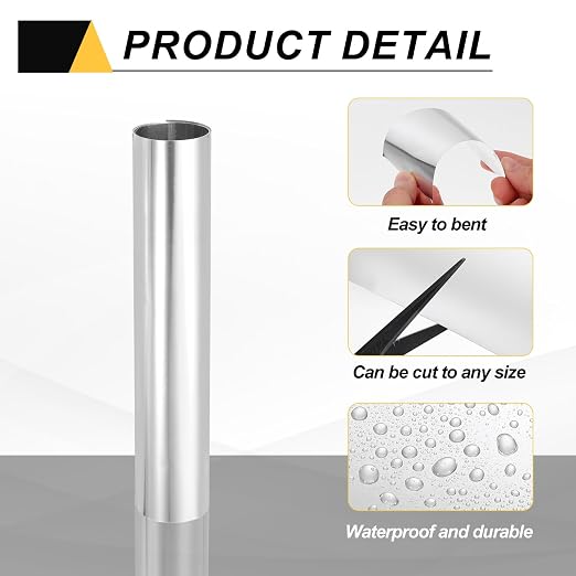 uxcell Aluminum Flashing Roll, 12in x 3.3ft Metal Roof Panels 0.2mm Waterproof Aluminum Sheet Roll for House Repair, Roof Flashing, Sealing Windows Doors, DIY Projects