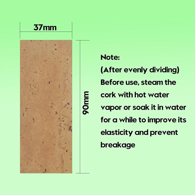 Clarinet Cork Replacement Kit with Adhesive & Grease, All-in-One Woodwind Instrument Neck Joint Repair Set, 3 Natural Corks (37x90mm), Knife, Sandpaper & Rope for Beginners