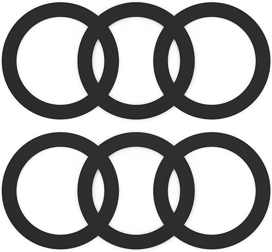 6 Pcs Kitchen Sink Drain Garbage Disposal Gasket, Putty-Free Rubber Seal Accessory for Kitchen Sink's Drain Flange (Black)