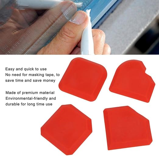 4pcs Silicone Sealant Remover,Smoother Finisher Scraper Cleaner Caulking Tool Kit, for a Professional Finish to Most Household sealants, fillers, Grout, etc.
