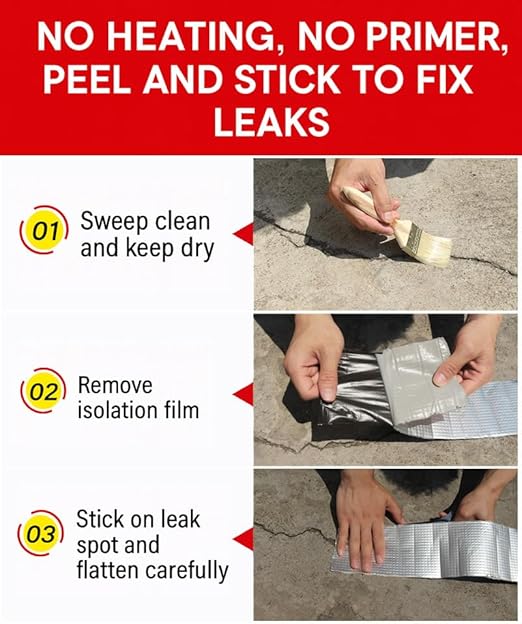 Butyl Waterproof Tape, 4" x 16' Aluminum Foil Sealant Tape for Leak-Proof Patching of Windows, Glass, Boats, Pipes，RV Roof & EPDM Roofs – Silver