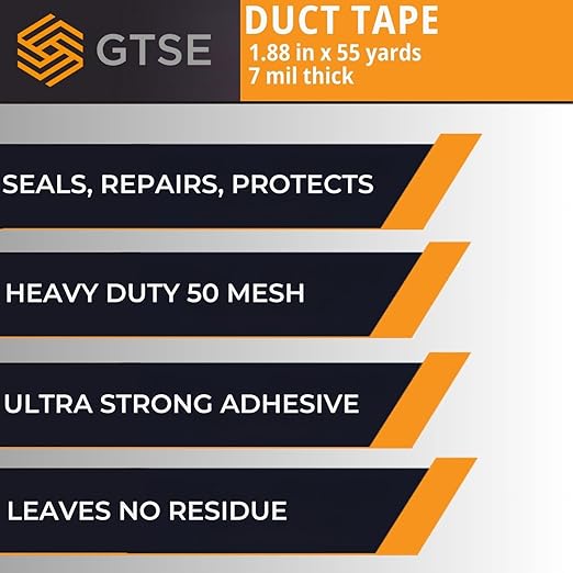 GTSE Red Duct Tape, 2 Inches x 55 Yards (164 ft), Heavy Duty, Waterproof Repair Tape for Indoor or Outdoor Use, 1 Roll