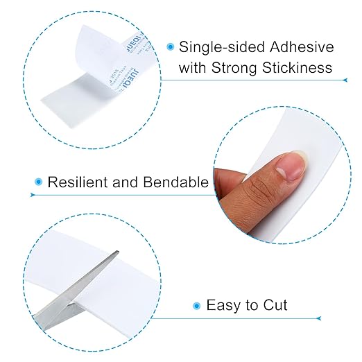 PATIKIL 2" W x 5/64" T x 16.4Ft EVA Single Sided Foam Tape, 2Pcs Multipurpose Sealing Strip Foam Waterproof Weather Stripping Foam Sealing Foam Strips with Adhesive for Door, White