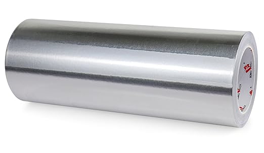BOMEI PACK Aluminum Foil Tape,Heavy Duty Metal Foil,High Temperature Silver Duct Tape,Perfect for Sealing & Patching,HVAC,Air Ducts,Insulation and Metal Repair (12 Inch)