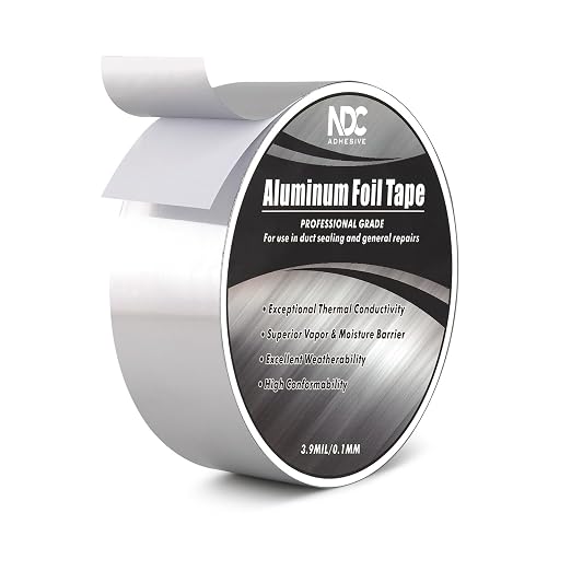 Aluminum Foil Tape, 1.8” x 164Ft, Silver | 3.94mil, Heat & UV Resistant, Waterproof for Ductwork Sealing, Dryer Vent, HVAC Air Insulation, Metal Repairs Patching