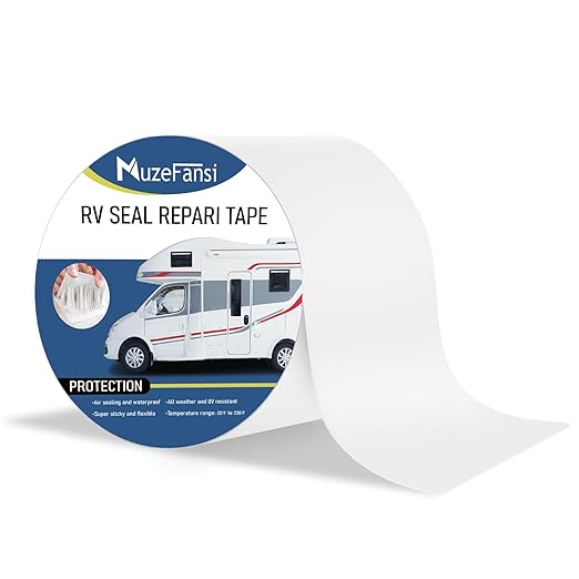 RV Sealant Tape 4 Inch X 50 Foot 1Pack, UV & Weatherproof White RV Roof Tape, Waterproof Seal Tapes Sealant Roofing for Camper Truck Stop Roof Window Boat Sealing Leaks Repair