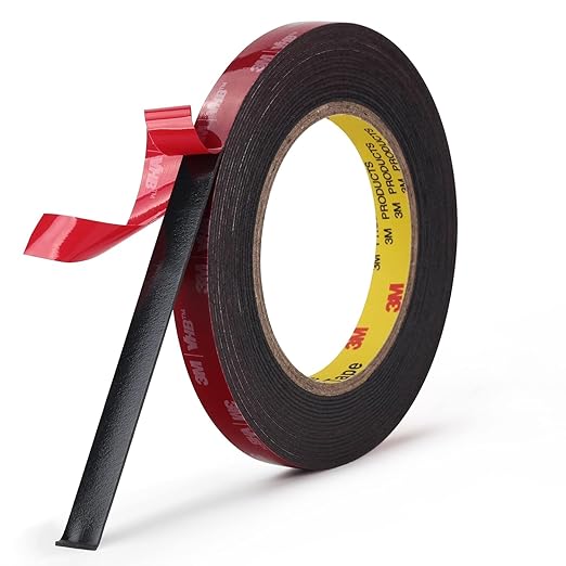 3M Double Sided Mounting Tape 5925 Black Foam Tape High Bond Waterproof Heavy Duty Strong Adhesive Tape Thick 0.025 in Fastener Replace Décor Frame Logos