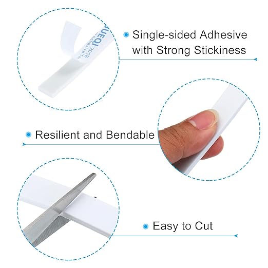 PATIKIL 5/8" W x 1/8" T x 16.4Ft EVA Single Sided Foam Tape, 2Pcs Multipurpose Sealing Strip Foam Waterproof Weather Stripping Foam Sealing Foam Strips with Adhesive for Door, White
