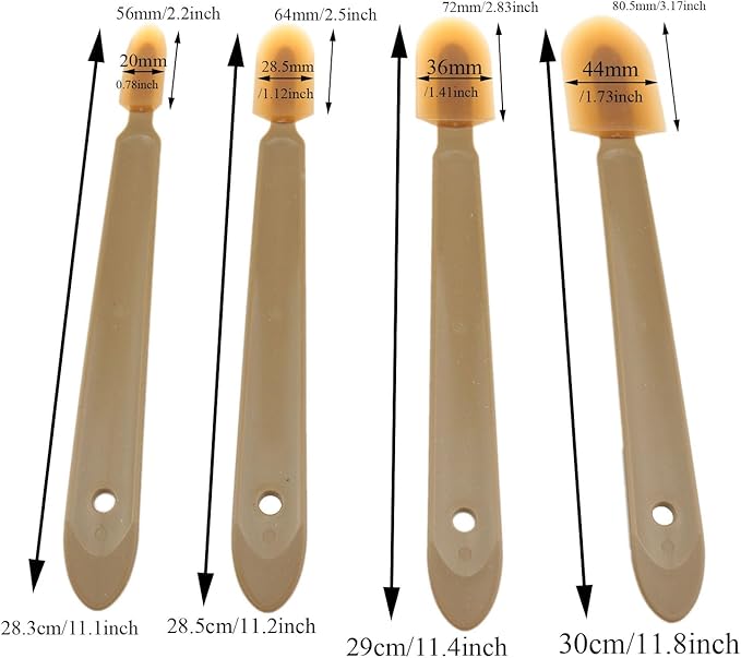 AYLIFU 4 Size Rubber Caulk Tool Glue Removal Tool Caulk Scraper Yellow With Handle Grip For Tiles Bricks Skirting Boards Kitchen and Bathroom 4PCS