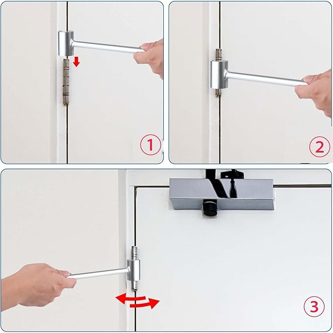 Door Hinge Gap Adjusting Wrench Tool, Upgraded Rolled Steel Doors Hinge Adjustment Tool, 23-25mm Hinges Gap Adjusting Wrench, Rust-Proof Doors Jamb Hinges Jig, Light Sliver