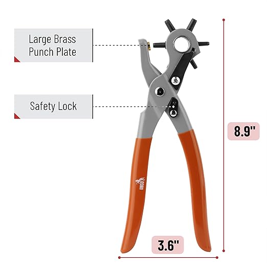 UNCO Leather Multi-Hole Puncher, Belt Punch Tool, Leather Hole Pricane