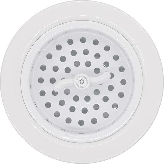 Westbrass D213-50 3-1/2" Wing Nut Twist Style Large Kitchen Sink Basket Strainer, Single, Podwer Coat White