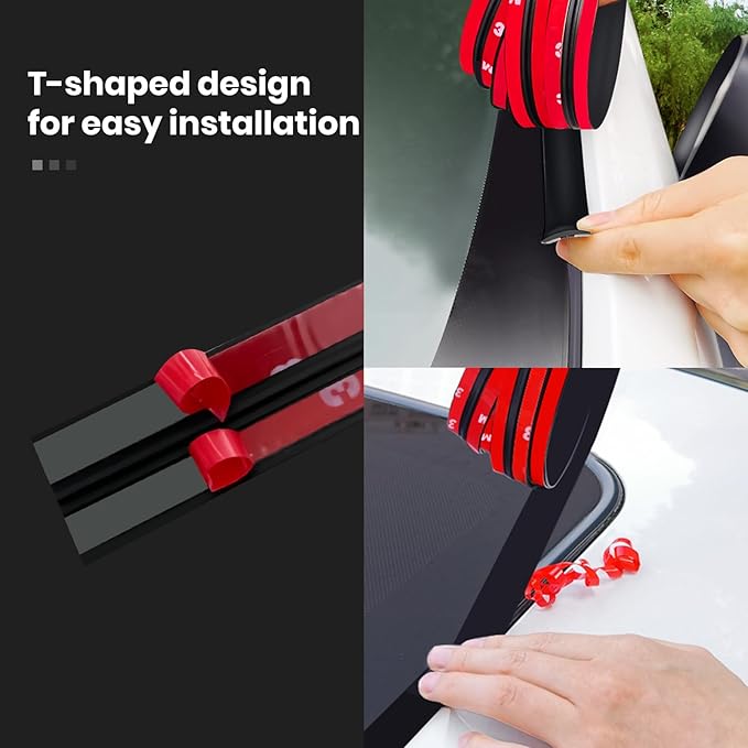 16.4 Ft Windshield Rubber Seal Car Weather Stripping Trim T Shape Sealing Strip for Car Front Rear Windshield(19mm)