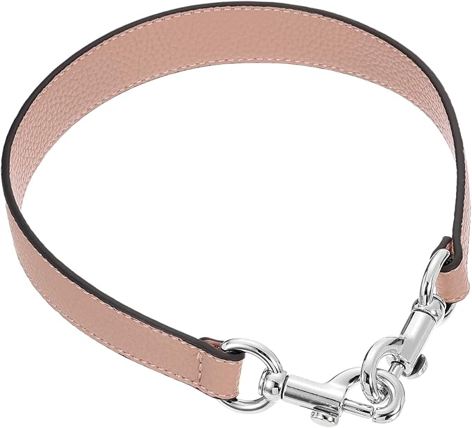uxcell 19.29 Inch PU Leather Short Bag Strap with Clasp, Purse Handles Handbags Replacement Straps for Clutch Bag Underarm Bags, Pink, Silver Buckle