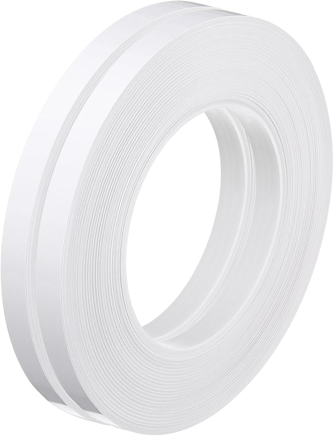 HARFINGTON 2Pcs Floor Tiles White Foil Lines Metallic Mirror Tape 0.39" x164 Ft Self Adhesive Decor Floor Wall Seam Sticker Waterproof Gap Sealing Tape for Kitchen Bathroom Cabinet