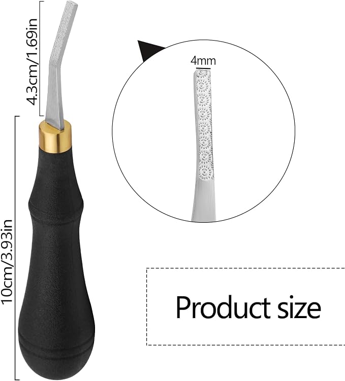 DIUDUS Leather Rougher, Leather Roughing Tool, Leather Edge Detail Rougher Roughing Leather Surface Polish File Tool with Ergonomic Handle Leather Working Leathercraft Tools for Edge Polishing(4mm)