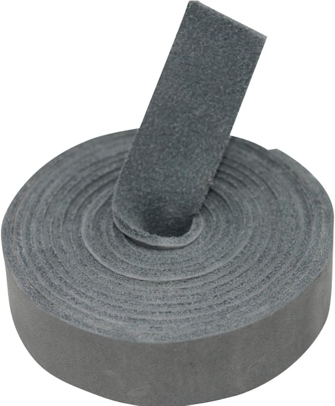 Leather Strap for Crafts & Jewelry | 72 Long × 5/8" Wide × 1/8" Thick (7-8oz) | Genuine Leather Strips for Crafts, Projects or Repairs - Smokey Gray