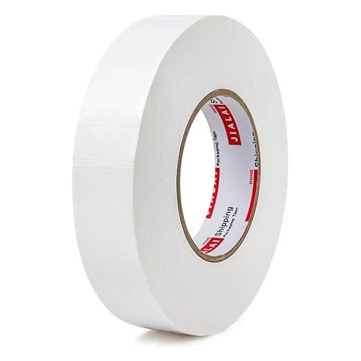 JIALAI HOME Industrial Grade White Duct Tape, 1 inch x 60 yds, HeavyDuty, Flexible, No Residue, All-Weather Waterproof Tape, UV Resistant for Crafts & Home Improvement