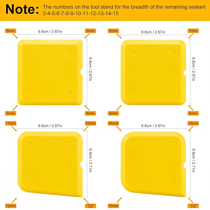 Goopreen 4 Pieces Silicone Caulking Tool Kit Sealant Caulk Finishing Tool for Washroom Kitchen Bathroom Caulk Sealant Sealing