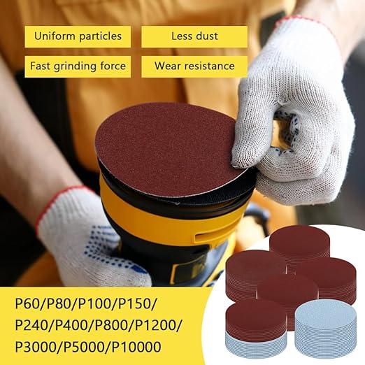 131pcs 3inch Sanding Disc Drill Polishing Kit, Sanding Attachment for Drill Grinder Rotary Tools,Dry Wet Headlight Restoration Kit for Car Polishing,Glass Finishing,Scum Removal