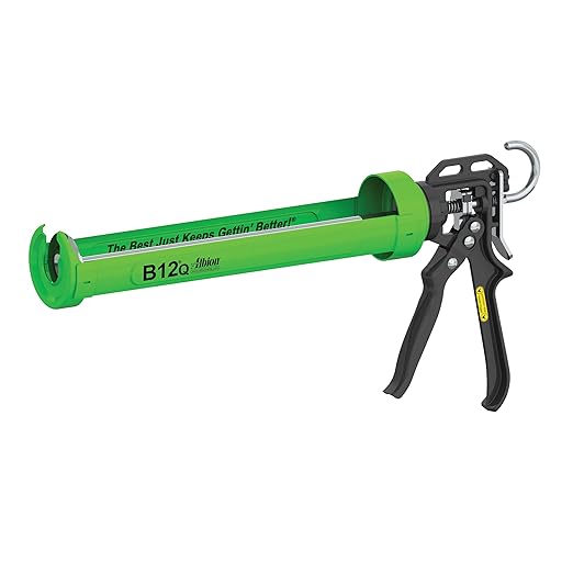 Albion Engineering Company B12Q B-Line Manual Cartridge Caulking Gun, 1 Quart, 12:1 Drive, Green