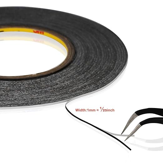 Kaisiking 1mm x 50M LCD Repair Tape for Phone Screen, Adhesive Tape with 1 Tweezers for Cell Phone, iPad, Tablets, Laptops, Camera
