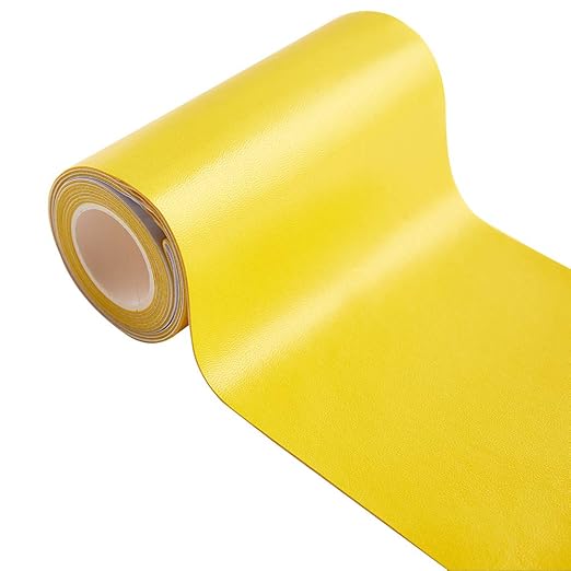 Leather Repair Patch Kit Yellow 4 x 60 inch Leather Repair Tape Self Adhesive Patch for Furniture, Couch, Sofa, Car Seats Computer Chair First Aid Vinyl Repair Kit