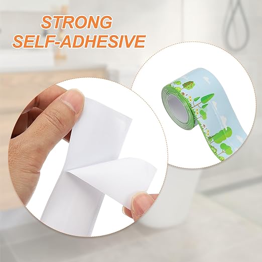 PATIKIL Caulk Tape Waterproof Self Adhesive, PVC Toilet Caulking Sealant Strip Bathtub Caulk Sealing Strip Tape for Bathroom Kitchen Countertop, Forest (1.5 Inch x 5 Ft)