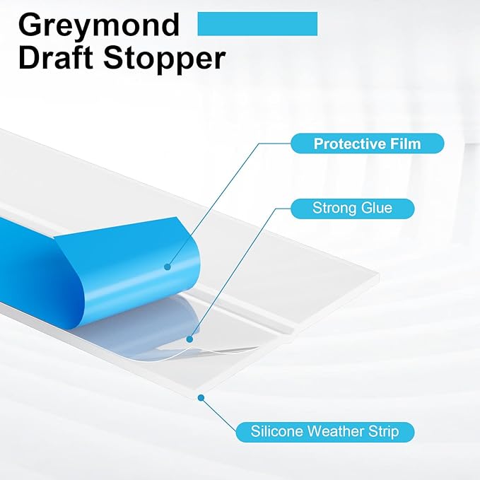 Thickened Weather Stripping Door Seal, Gap Seal for Frame and Gaps Draft Stopper,Glass Shower Door Sweep, Clear, 20 Feet x 2 Inch