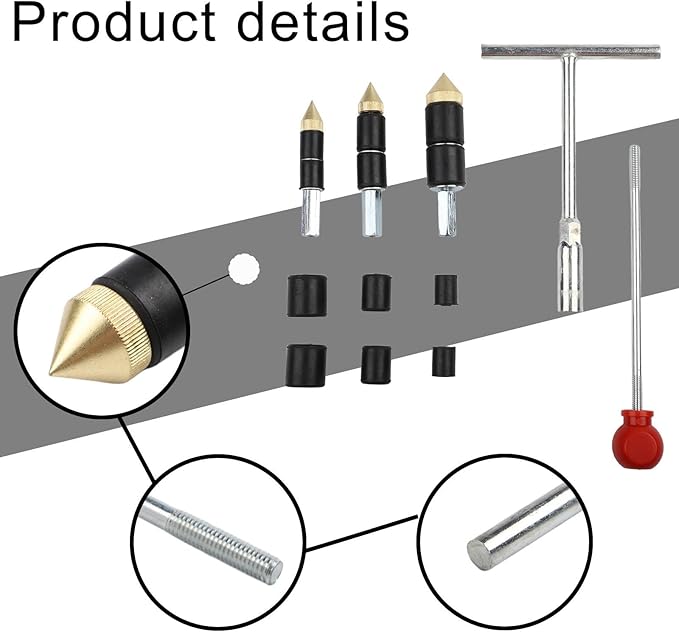 FABsULETTA Stainless Steel Hot Melt Water Stop Pin Kit, PPR Pipe Repair Tool Set with RuBsBser Rings for Concrete SlaBs and Through Wall Leaks(A)
