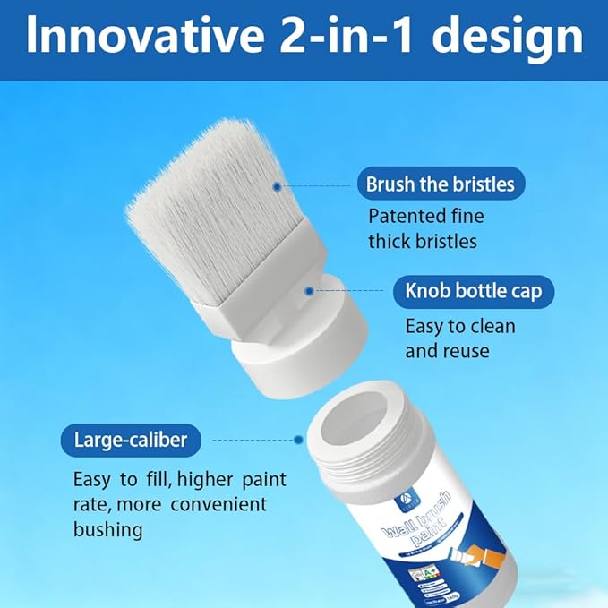 Brush Latex Paint Wall Repair Tool (180g, Pearl White) Strongly Covers Cracks and Graffiti
