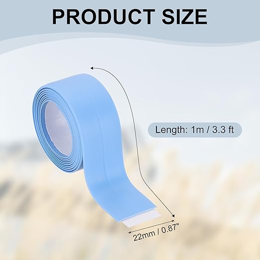 PATIKIL 1" x 3.3 ft Caulk Tape, Caulk Strips PVC Self Adhesive Caulking Tape Waterproof Edge Protectors for Bathroom Accessories Kitchen Countertop, Blue