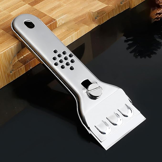 Cooktop Scraper,Multi-Purpose Scraper Cleaning Tool,Razor Holder for Cleaning Glass Cooktop, Window, Decals, Stickers, Label, Caulk, Adhesive, Paint Glue Removal