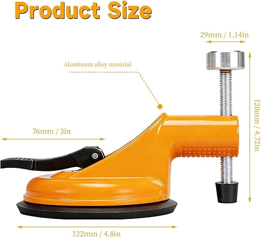 2-in-1 Floor Gap Fixer Suction Tool, Adjustable Height Tile Leveler, Heavy Duty Rubber Suction Cup Clamp, Granite Marble Seam Leveler for Gap Repair Slab Alignment