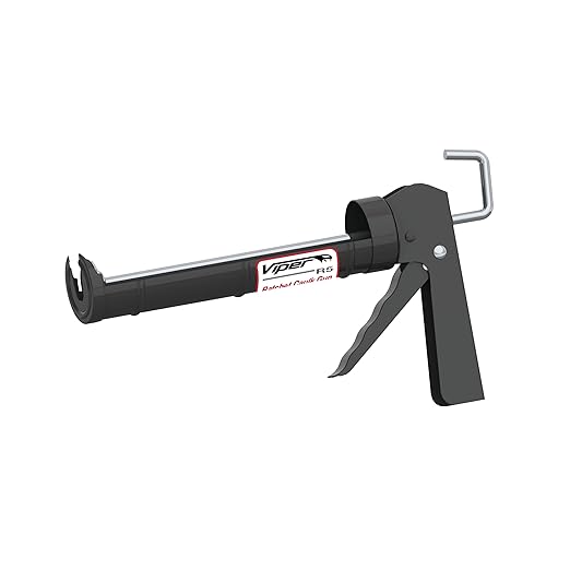 Albion Engineering R5 Viper Line Manual Barrel Ratchet Cartridge Caulking Gun, 1/10 Gallon (10 oz), 5:1 Drive Black