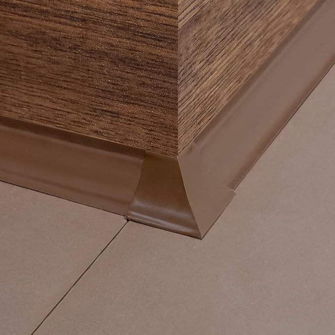 InstaTrim Corner & End Caps - Six Dark Brown 3/4" Wide Caulk Strip Corner and End Pieces - Finishing Caps for Corners & Exposed Ends - Paintable