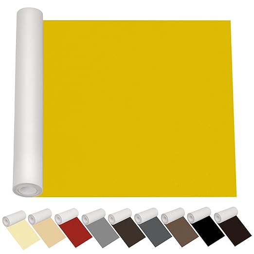 Leather Repair Patch for Furniture 12.6 x 60 Inch Yellow Waterproof Durable Self-Adhesive Leather Tape for Couch, Sofa, Car Seat, Vinyl Chairs, Leather Articles, Fabric Fix