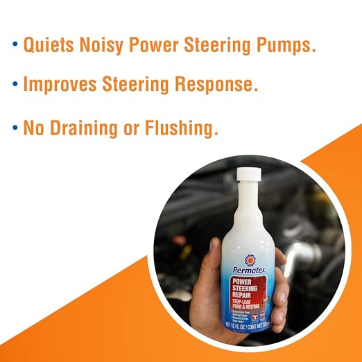 Permatex 30303 Power Steering - Stop Leak, 12 fl oz, Effectively Stops Power Steering System Leaks While Revitalizing Seals and O-Rings