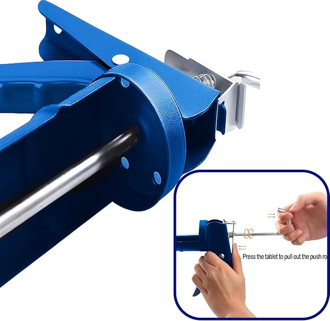 ADAK - Professional Caulking Gun, 10:1 Thrust Ratio, Caulking Gun No Drip, Hand Tool for Silicone & Sealant Application, Smooth Pressure Caulk Gun, Caulking Gun Tool (Blue)