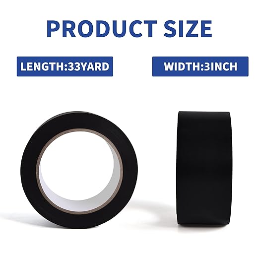 TAPEBEAR Corrosion Protection Pipe Tape, Wrap Pipe Tape for Drain Pipe, Metal Electrical Outdoor Underground Pipe, Waterproof PVC Black Tape, Duct Anti-Corrosion and Protection,3Inch X 33Yard,18rolls