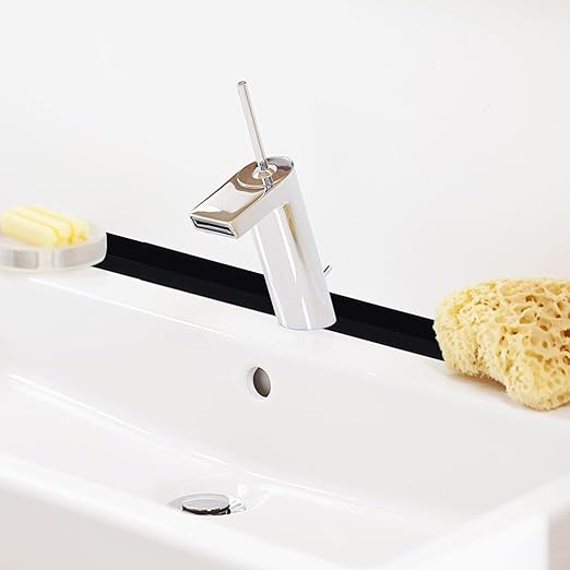 3 Rolls 1.5 Inch Caulk Tape Self Adhesive Toilet Caulking Strip Bathroom Sealing Caulk Strip Peel and Stick Bathtub Caulking Tape, 10.5 Feet Each Roll (Black)
