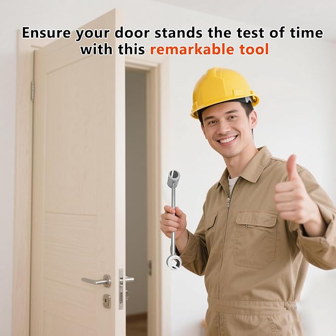 Door Hinge Adjustment Tool, 14-19mm Double-Ended Hinges Gap Adjusting Wrench, Heavy Duty Door Hinge Repair Tool for Residential，Fire, Security, Cleanroom Doors
