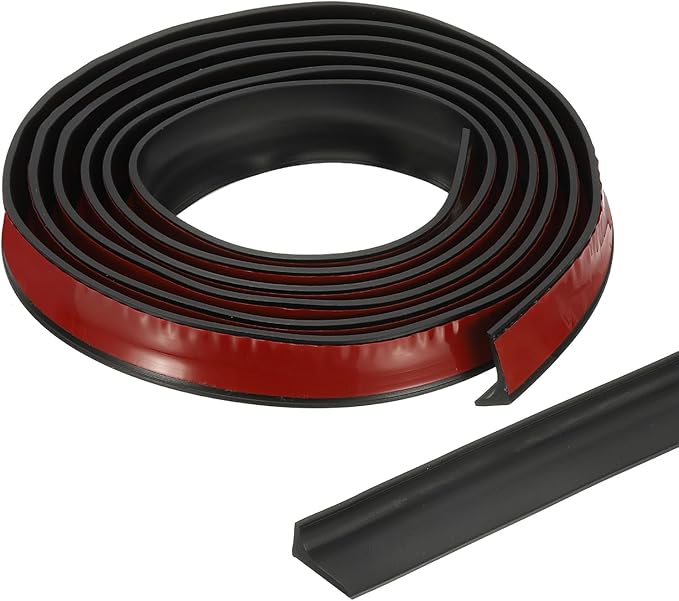 PATIKIL 79 Inch Collapsible Shower Threshold Water Dam Guard, Shower Stopper Barrier Self Adhesive Sink Splash Guard for Frameless Shower Door Bottom, Black (0.8"Wx0.5"T)