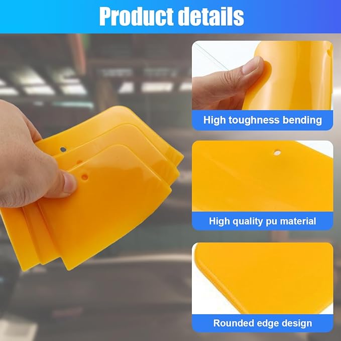 ZIMISI Car Body Filler Spreaders, 4, 5, 6 Inch Caulking Tools, Reusable Hard Plastic Spreader Tool, Automotive Body Fillers Spreader for Applying Fillers, Putties, Glazes, Caulks, Paint (6PCS)