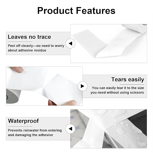 BOMEI PACK Duct Tape Heavy Duty Waterproof White, 50 Yards x 3 Inch Strong Adhesive Duct Tape No Residue Bulk for Home Use, DIY, Projects, Outdoor Repairs