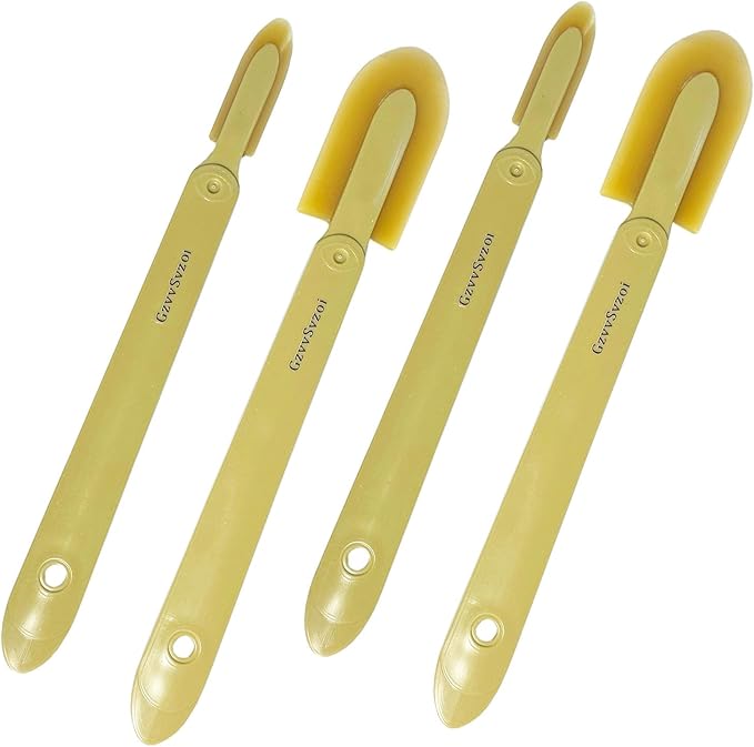 Extended Reach Grout Caulking Tool, 4pcs Rubber Caulk Finishing Tool with Ergonomic Grip for Bathroom, Kitchen Tile Gaps and Hard-to-Reach Areas