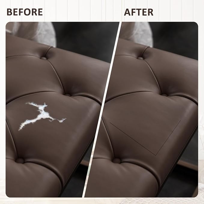 AOOTOOLINK Leather Repair Patch 17X237 Inch Self Adhesive Leather Repair, Large Leather Repair Tape for Couches, Furniture, Car Seats, Cabinets, Sofa, Handbags (Coffee, 17X237 Inch)