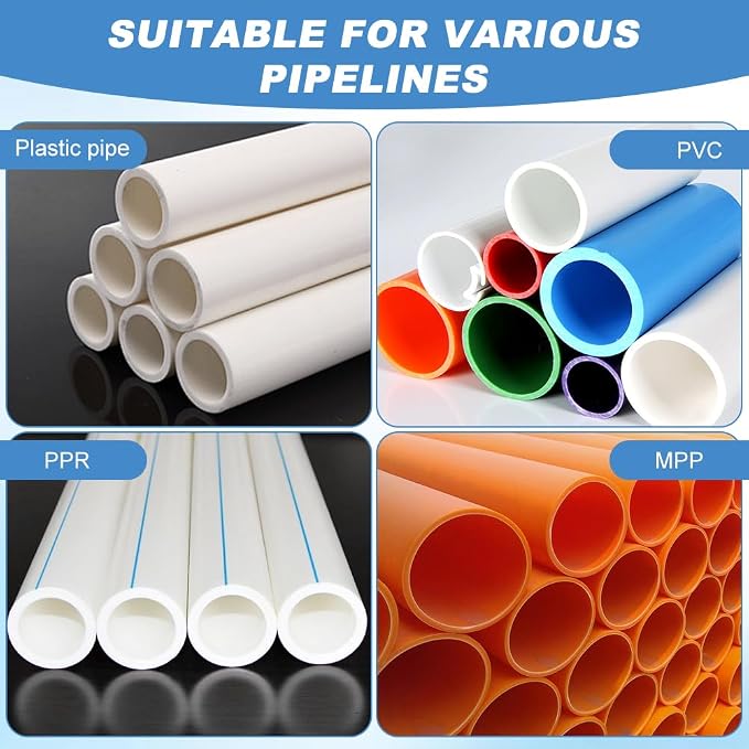 PVC Pipe Threading Tool Kit, 10Pcs Dual Internal & External Pipe Threader Set for 1/2", 3/4" & 1" Plastic Pipes, Carbon Steel Drill-Powered Tapping Tool for Plumbing, Irrigation & Home Repair